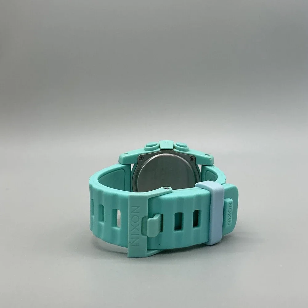 Nixon The Unit 40 Mens Watch 43mm Gray Digital Dial Green 100m New Battery
